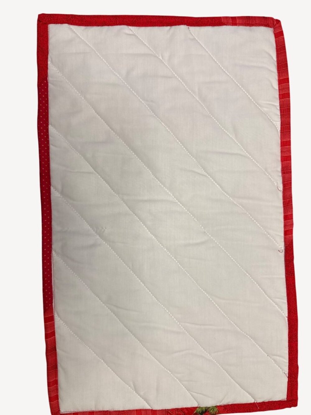 Quilted Christmas Table Mats Set Of 4 Snowflake & Poinsettia 19” x12" Red Green - Picture 5 of 5
